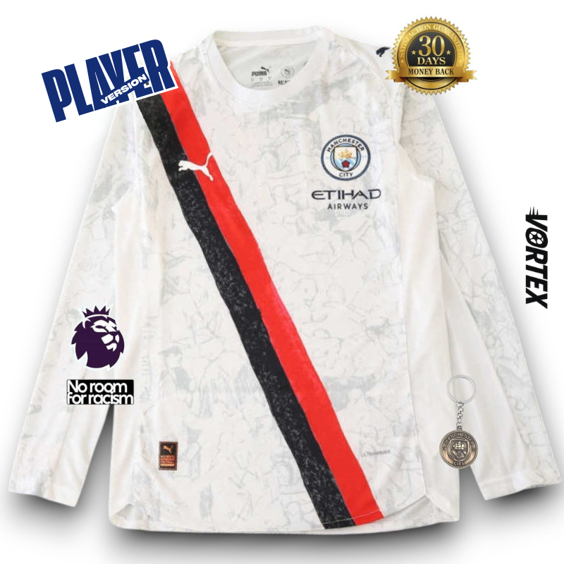 Manchester City Player KidSupper Jersey 2025/26 Long Sleeve