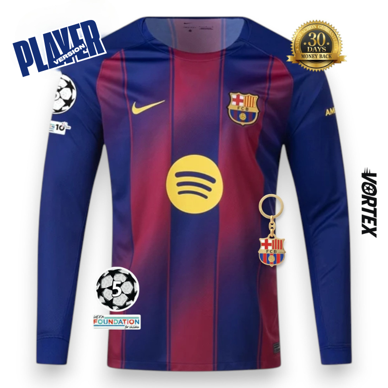 Barcelona 25/26 Home Player Jersey - Long Sleeve