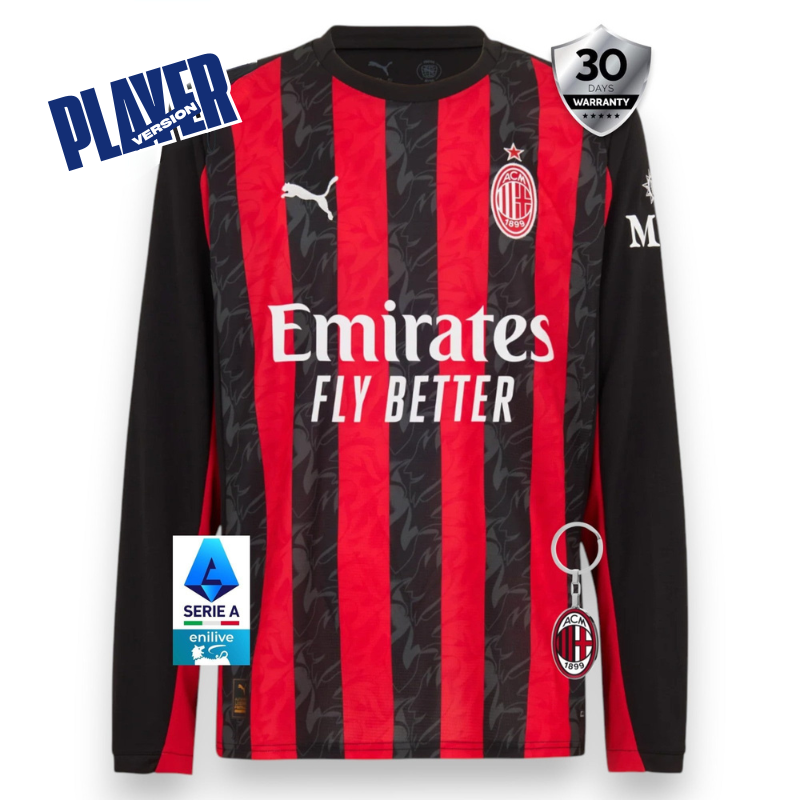 AC Milan Home Jersey 2025/26 Player Version - Long Sleeve