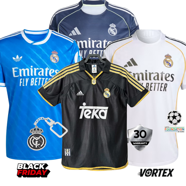COMBO BLACK NOVEMBER Real Madrid 2025/26 + 99/01 II Away Retro Jersey